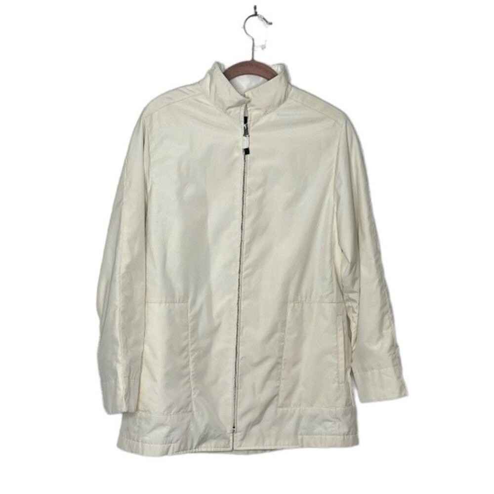 SANYO Light Jacket Full Zip Lined Cream Color Mens Size Small